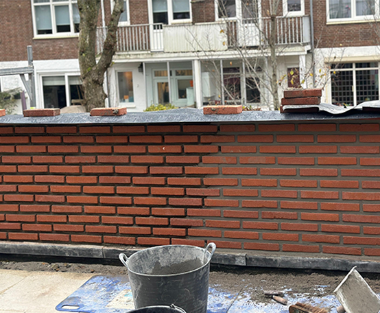 Voegwerk op de helft